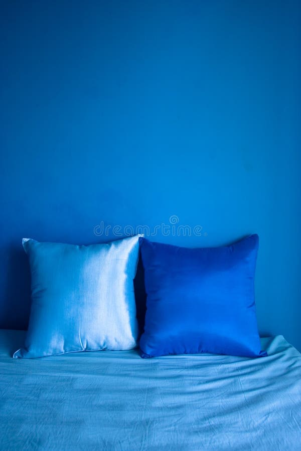 Blue Pillow On Grey Sofa In Living Room Stock Photo Image of creative