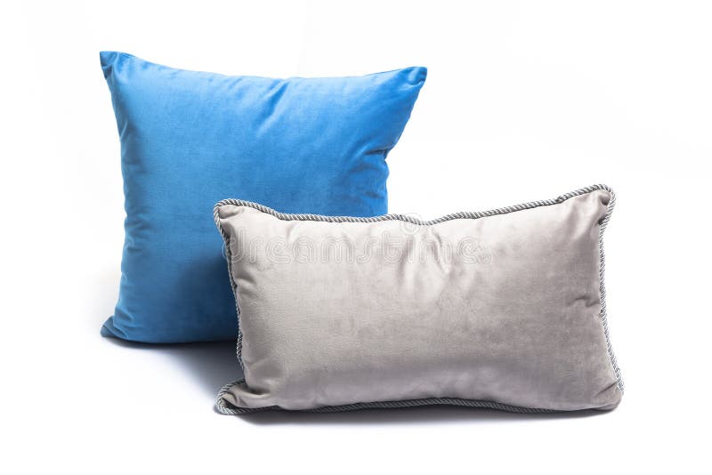 Blue pillows and grey pillows royalty free stock image Blue pillows and grey pillows royalty free stock image