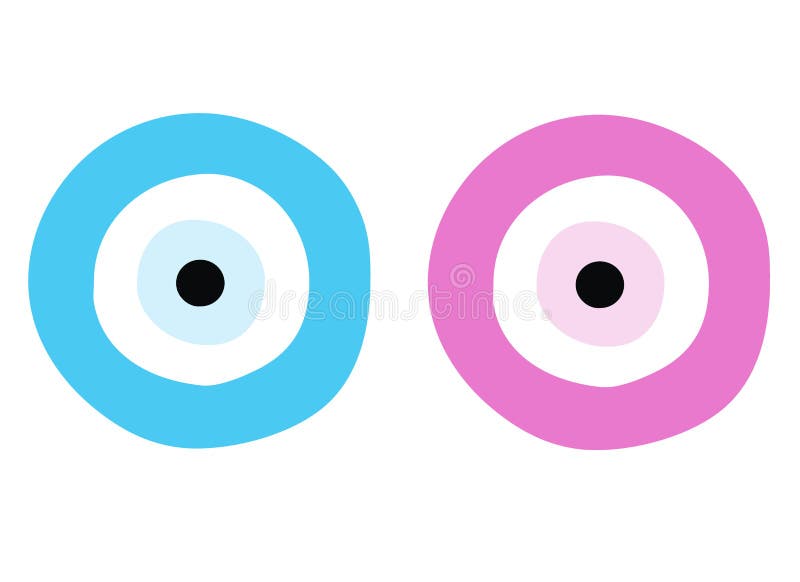 Blue and pink evil eye - symbol of protection vector illustration Blue and pink evil eye - symbol of protection vector illustration