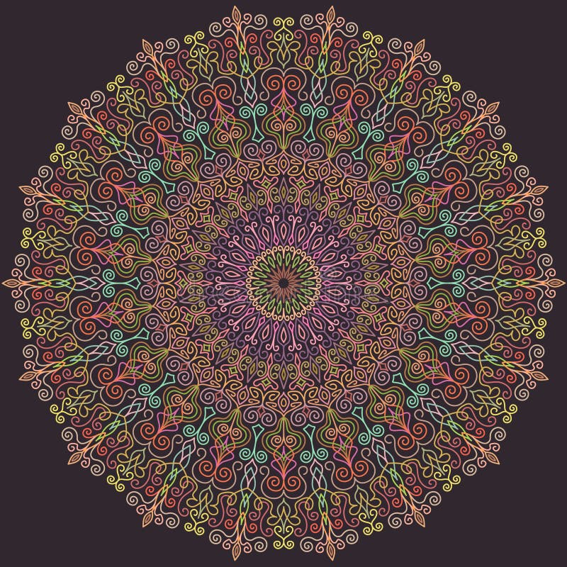 Blue and Pink Line Mandala