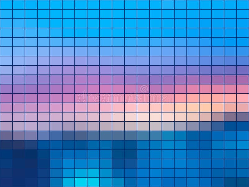 Blue Pink Mosaic Square Tiles Background Stock Vector Illustration of