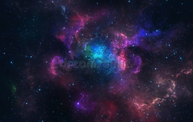 Blue and pink nebula