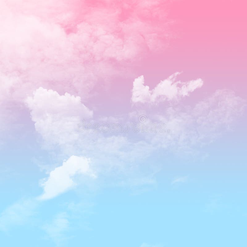 Blue and Pink Sky with Cloudy Stock Photo - Image of white, pastel ...