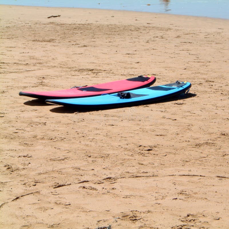 Blue and pink surf boards stock image Blue and pink surf boards stock image