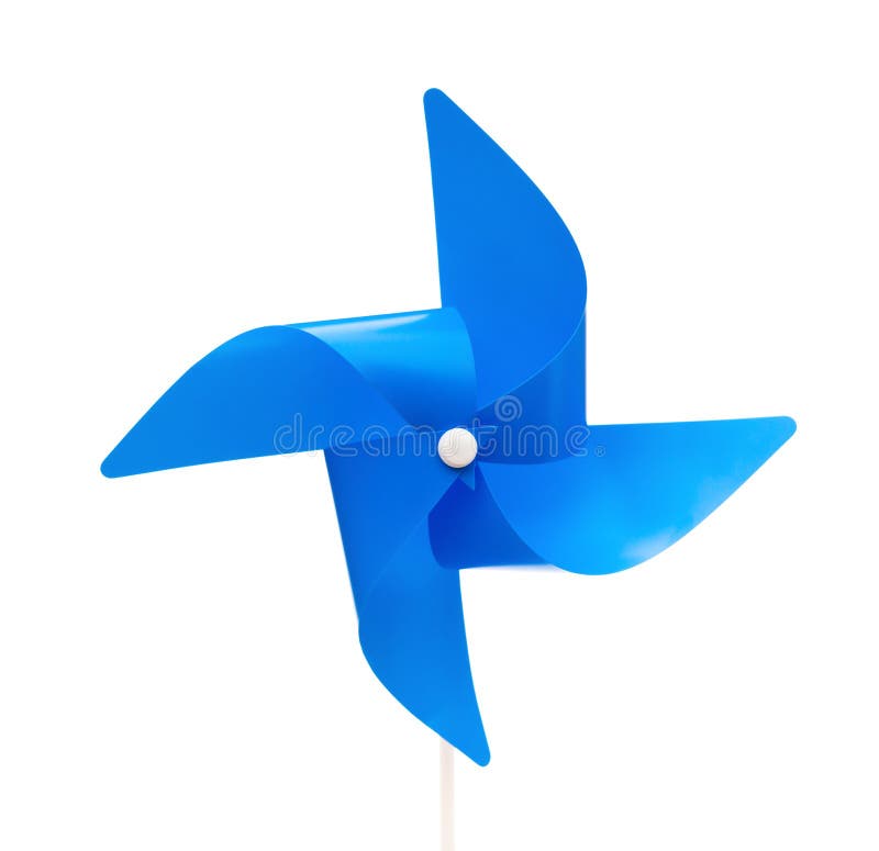 Blue pinwheel on white background. Blue pinwheel on a white background