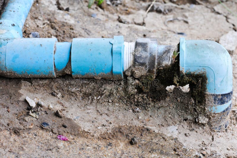 Blue Pipe of the Water Work System Stock Photo Image of service