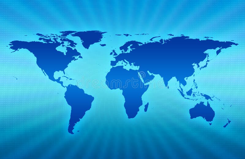 CG map of planet earth over blue background. CG map of planet earth over blue background