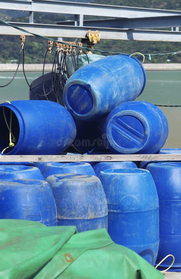 Blue Plastic 200 Litre Barrel Stock Image Image of chemical, industry