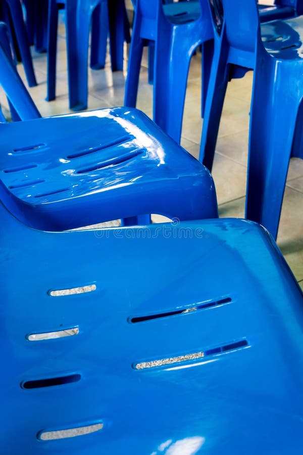 Blue plastic chair stock image. Image of seat, simple 77775733