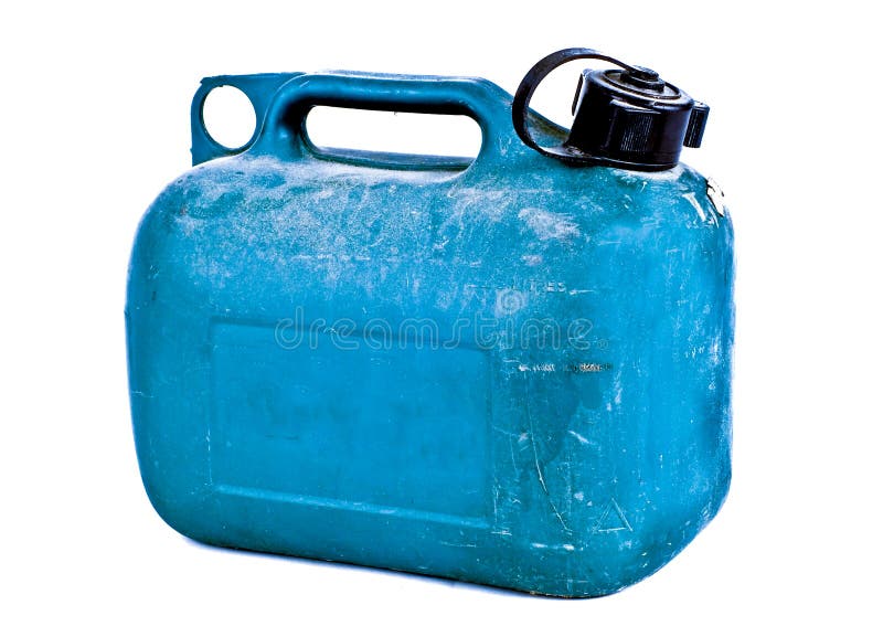Blue plastic gas can