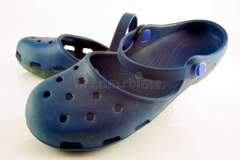 Blue plastic shoes