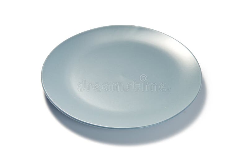 Blue Plate On White Background Stock Photo Image of shallow, studio