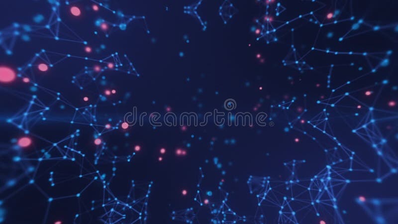 Blue Plexus Abstract Lines & Particles Intro Logo Background vector illustration