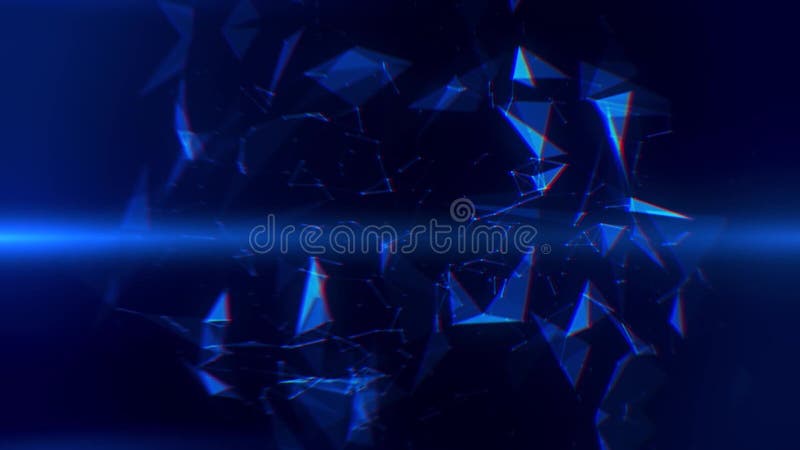 Blue Plexus Abstract Lines & Triangles Intro Logo Background vector illustration