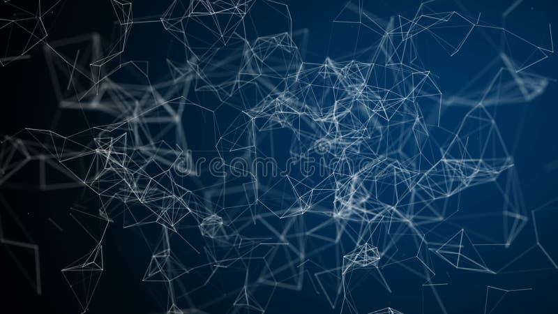 Blue plexus abstract technology and engineering motion background. royalty free illustration