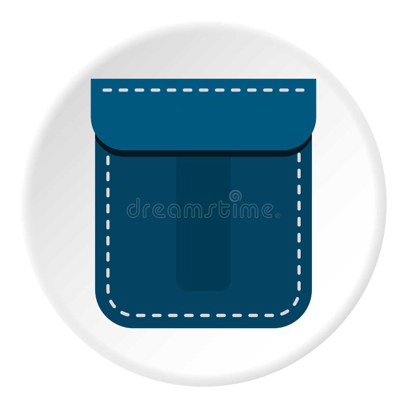 Blue Pocket Symbol Icon Circle Stock Vector Illustration of icon