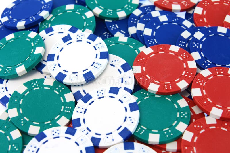 Blue poker chips