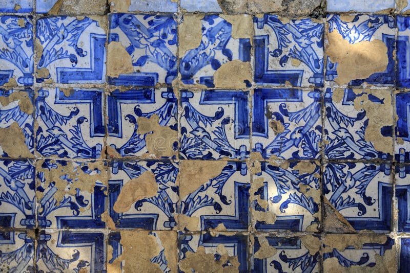 Blue Portuguese tile stock image. Image of surface, mosaic 33297515