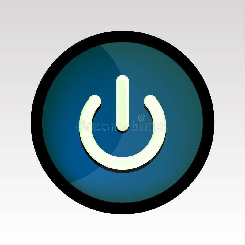 Blue Power Button royalty free illustration