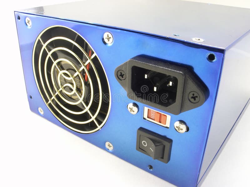Blue power supply stock images