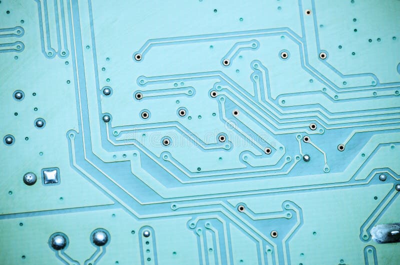 Blue printed circuit board. Close up, background royalty free stock image Blue printed circuit board. Close up, background royalty free stock image
