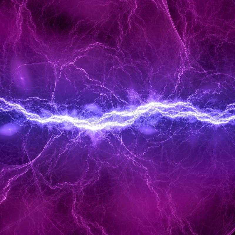 Dark Purple Lightning, Abstract Electrical Background Stock ...