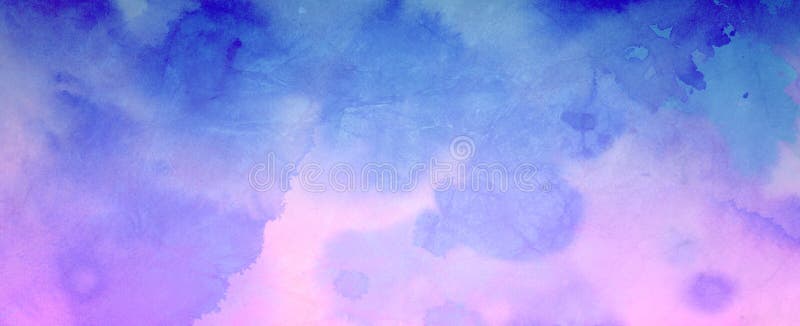 Blue and purple pink watercolor background painting in soft colors on old crumpled paper texture design, elegant abstract watercolor paint illustration