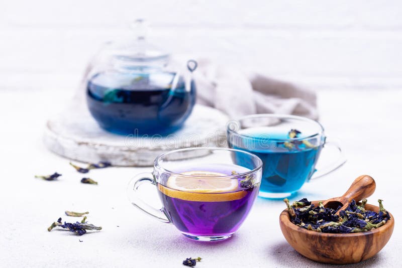 Blue and purple tea Butterfly pea