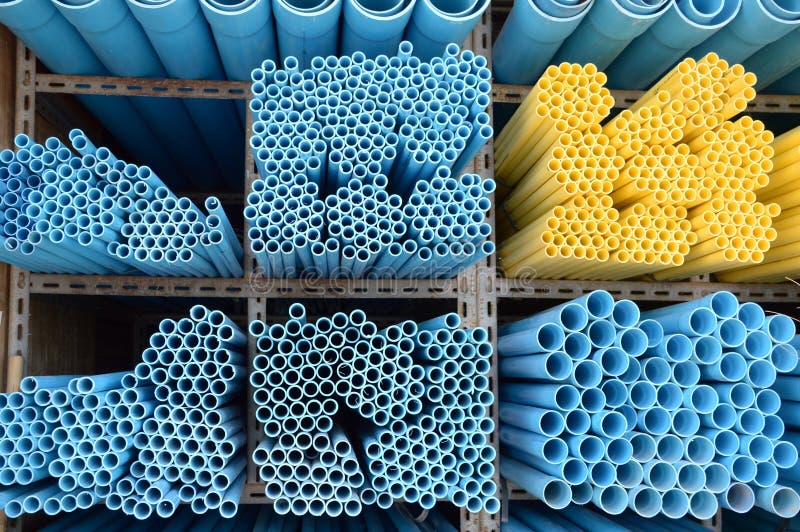 Blue pvc pipes stock image. Image of duct, industry, jobs 88545785