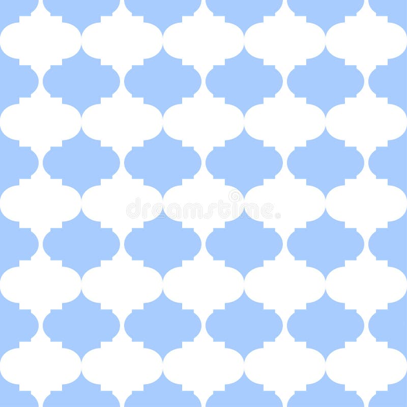 Blue Quatrefoil Basic Simple Shapes Isolated on White Background