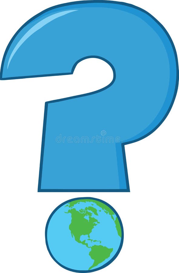 Blue Question Mark With World Globe stock illustration Blue Question Mark With World Globe stock illustration