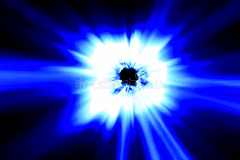 Blue rays, big plasma blast. Illustration of blue shine. Plasma blast stock images, royalty-free photos and pictures