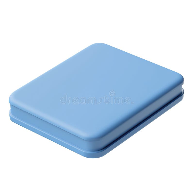 Blue Rectangular Plastic Container. Storage Solution For Home And Office Organization Isolated On Transparent Background royalty free stock image