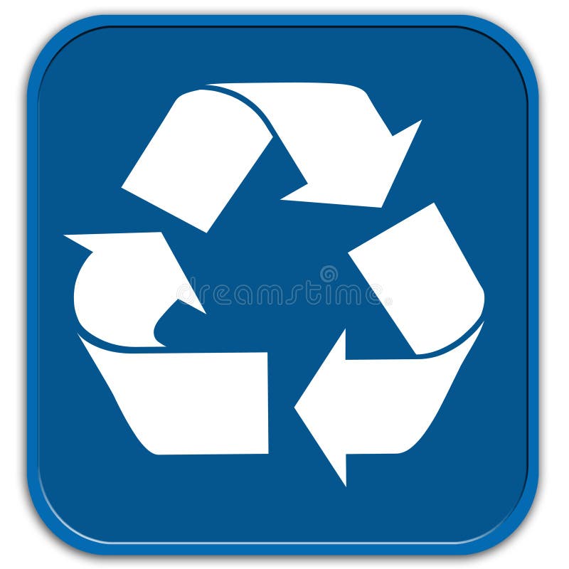 Blue recycling button stock illustration