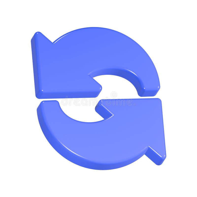 A blue recycling symbol 3d rendering royalty free illustration