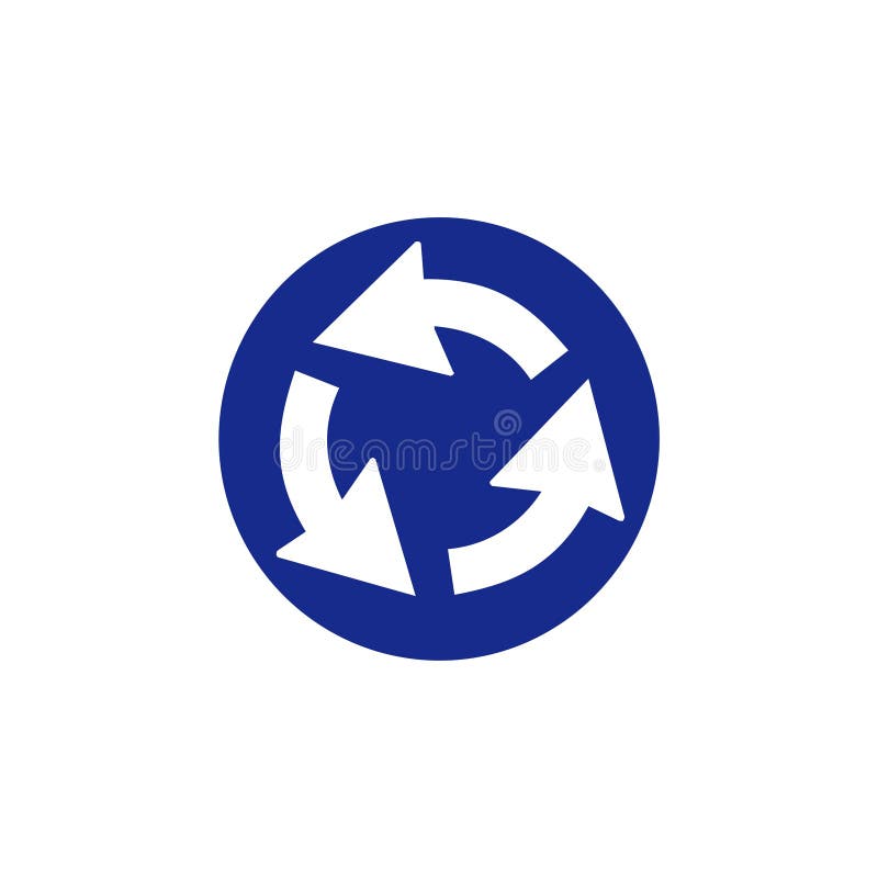 Blue recycling symbol vector illustration