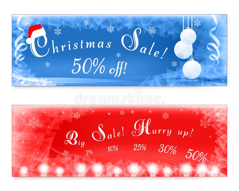 Christmas sale banners stock illustration. Illustration of clients ...