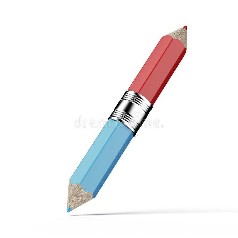 Blue and Red Double Color Pencil Stock Photo Image of color, drawing 36001630