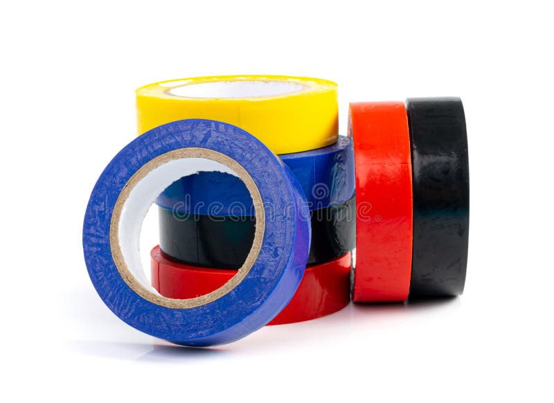 White Electrical Tape, Plastic Duct Tape Rolls Stock Photo Image of