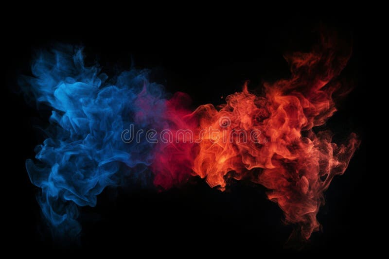 Blue and Red Fire Isolated on Black Background Stock Illustration Illustration of blaze