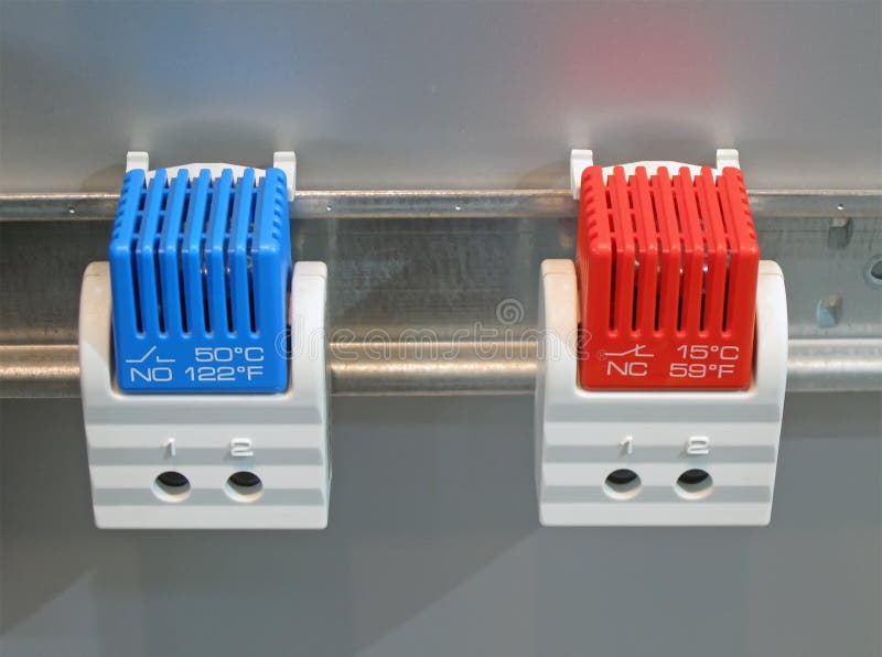 Blue, Red Industrial Switch, Power, Stock Photo Image of frosting