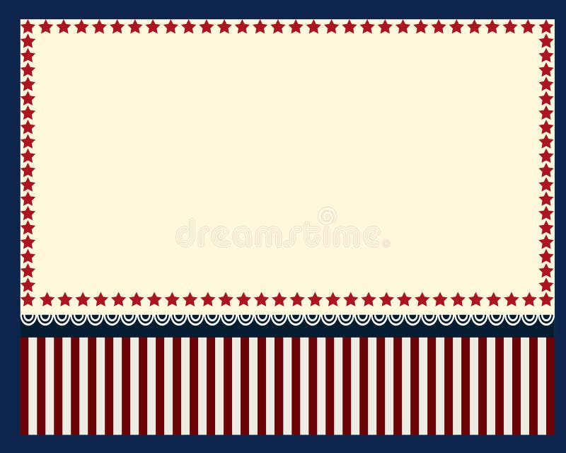 Blue and red USA stars and stripes page border frame design