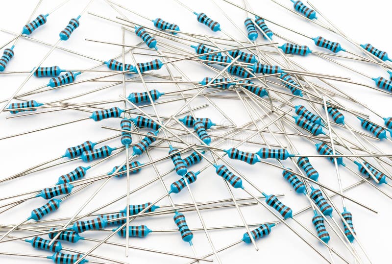 Blue resistors stock photo. Image of small, wire, technology 5840692