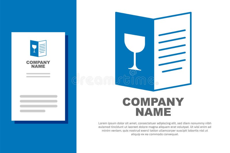 Blue Restaurant Cafe Menu Icon Isolated on White Background. Abstract