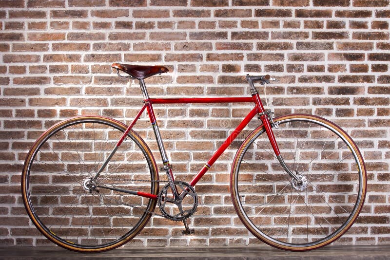 Red retro bicycle stock photo. Image of town, sport, aged 36795344
