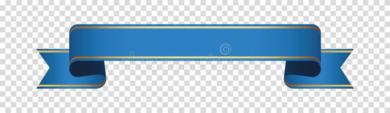 Blue Ribbon Banner Label On Transparent Background Stock Vector Illustration Of Element Brush