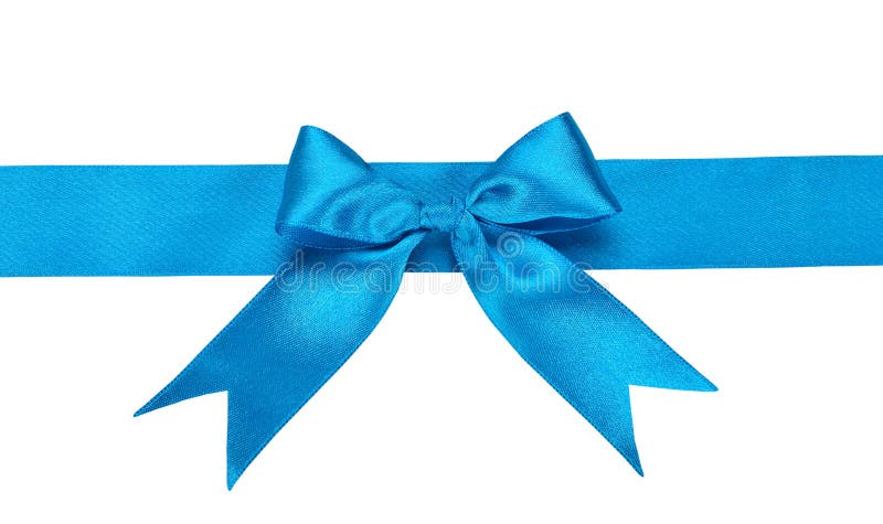 Blue ribbon with bow