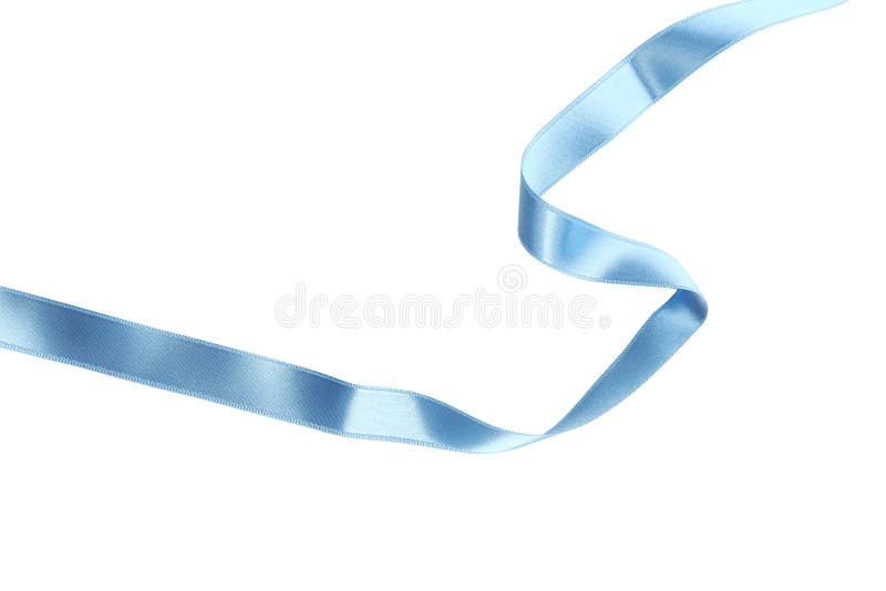 Blue Ribbon with Bow on White Background. Stock Image Image of shiny