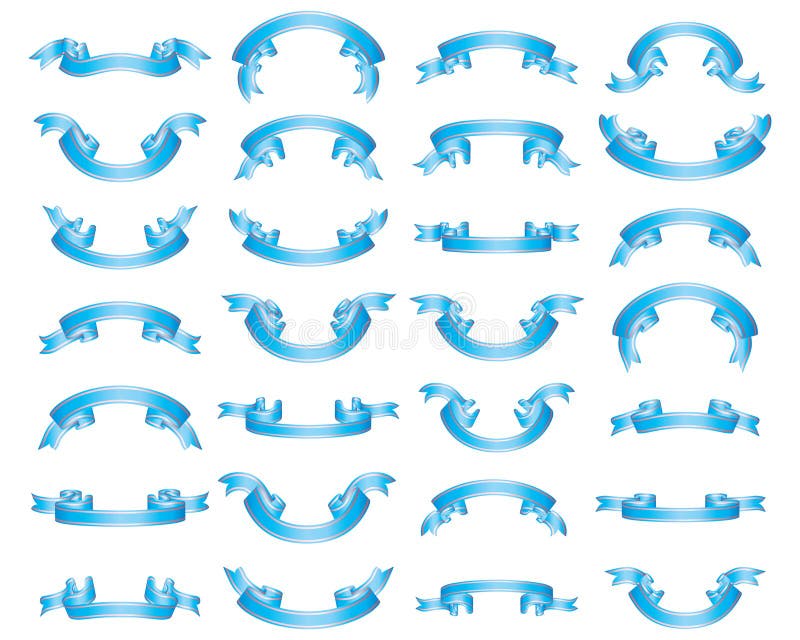 Blue ribbons set stock vector. Illustration of elegance 8979765