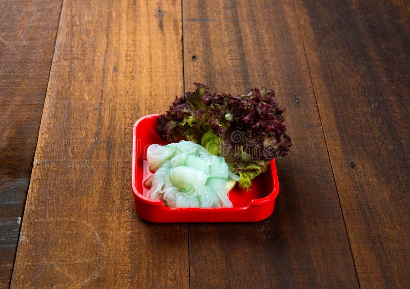 Blue rice vermicelli stock photo